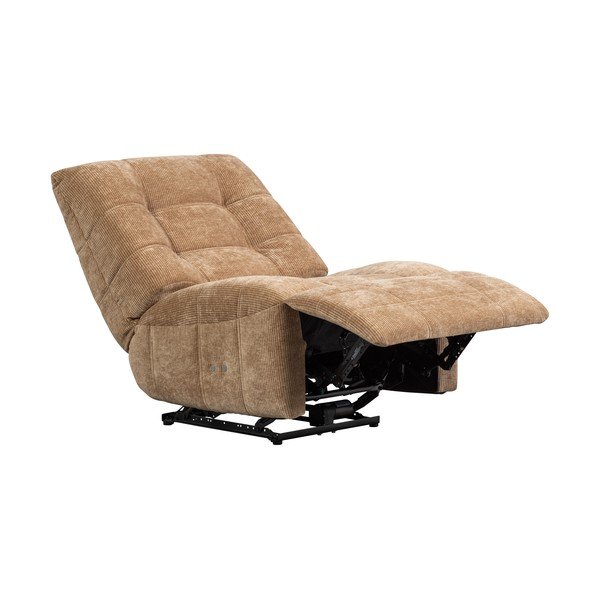 Svetlo rjav fotelj za sprostitev z nastavljivim naklonom iz rebrastega žameta Hein – WOOOD-image-3