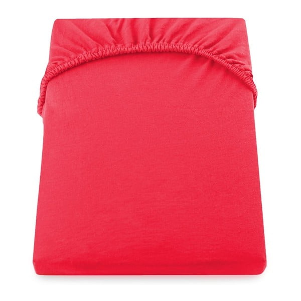 Rdeča elastična rjuha DecoKing Nephrite Red, 80/90 x 200 cm