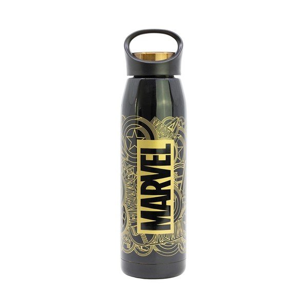 Črna otroška steklenička za vodo iz nerjavečega jekla 665 ml Marvel – STOR