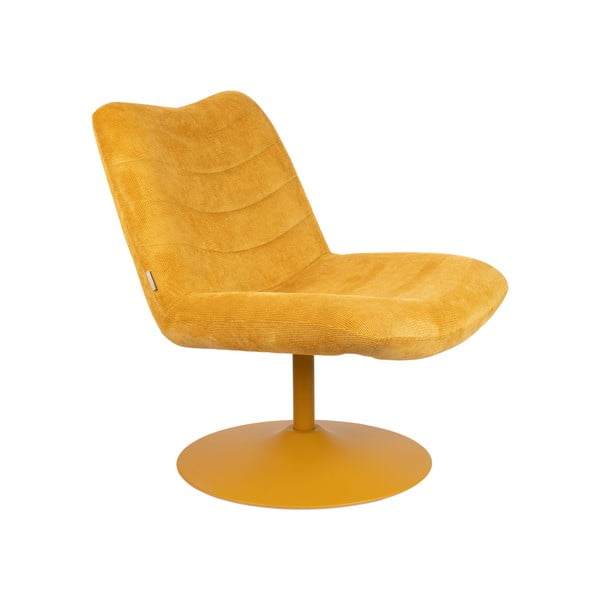 Oker rumen žameten fotelj Bubba – Zuiver