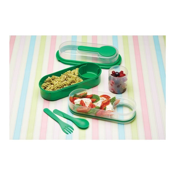 Zelena škatla za kosilo Kitchen Craft Coolmovers pravokotne oblike-image-2
