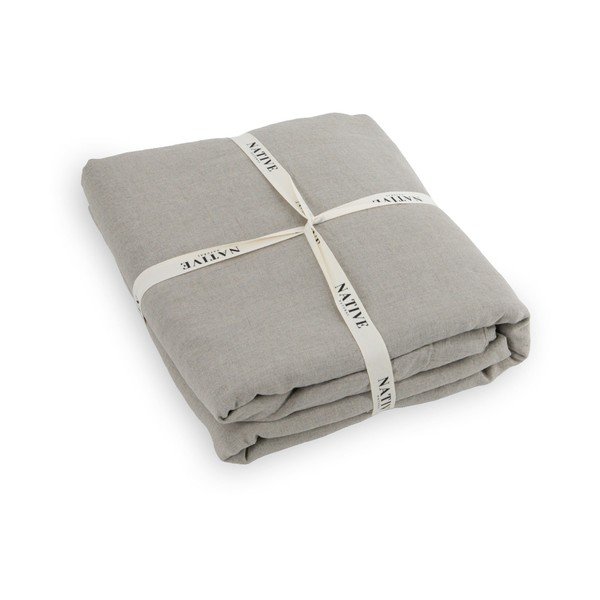 Svetlo sivo-sivorjava lanena posteljnina za zakonsko posteljo 200x200 cm Natural – Native Natural-image-3