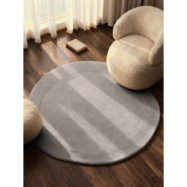 Siva ročno tkana okrogla preproga iz mešanice volne ø 160 cm Kari Organic – Villeroy&Boch-image-1