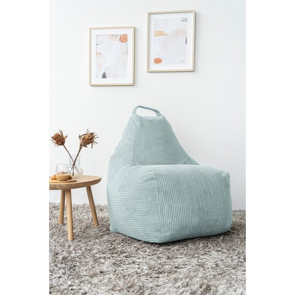 Mentolno zelena vreča za sedenje iz rebrastega žameta Play Amuse – SLOWDOWN-image-1