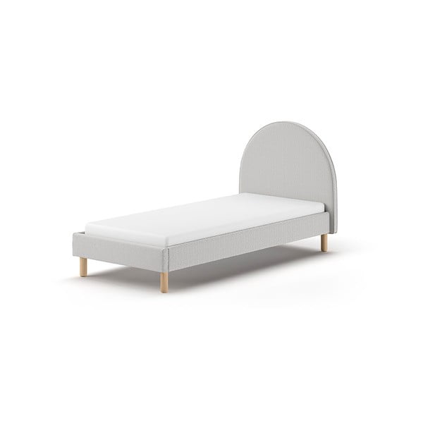 Siva oblazinjena postelja z letvenim dnom 90x200 cm MOON – Vipack