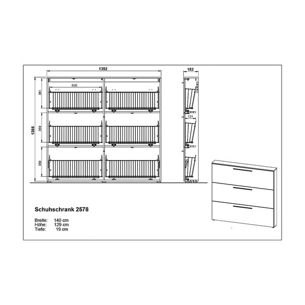 Sivo-bež omarica za čevlje Utah - Germania-image-4