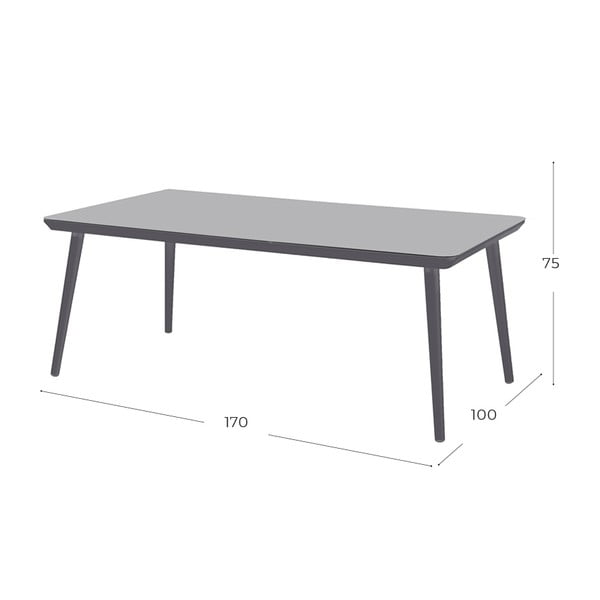 Siva vrtna jedilna miza Hartman Sophie, 170 x 100 cm-image-1