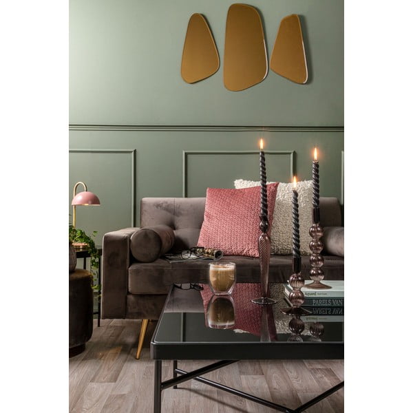 Rjav steklen svečnik PT LIVING Swirl Bubbles-image-1