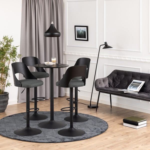 Temno sivi barski stoli v kompletu z nastavljivo višino 2 ks (višina sedeža 84 cm) Lucy – Actona-image-1