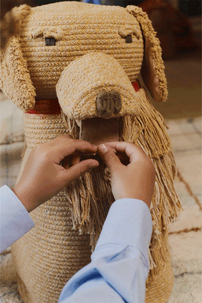 Bež tekstilna otroška škatla za shranjevanje 40x30x55 cm Luna – Lorena Canals-image-4