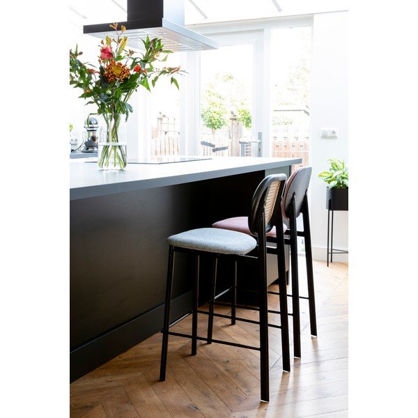 Črni-svetlo sivi barski stolček 94 cm Spike - Zuiver-image-2