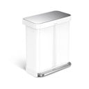 Bel jeklen koš za smeti s pedalom 58 l – simplehuman