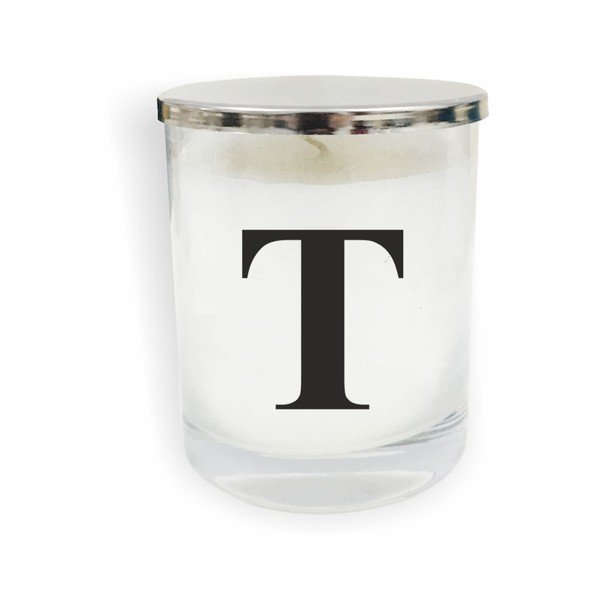 Bela in črna sveča Severna Karolina Skandinavski Home Decors Monogram Glass Candle T