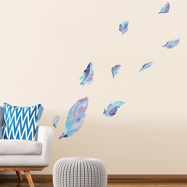 Komplet 9 nalepk Ambiance Boho Feathers-image-1