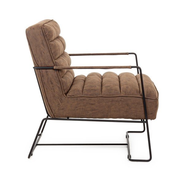 Rjav fotelj iz umetnega usnja Brianna – Bizzotto-image-3