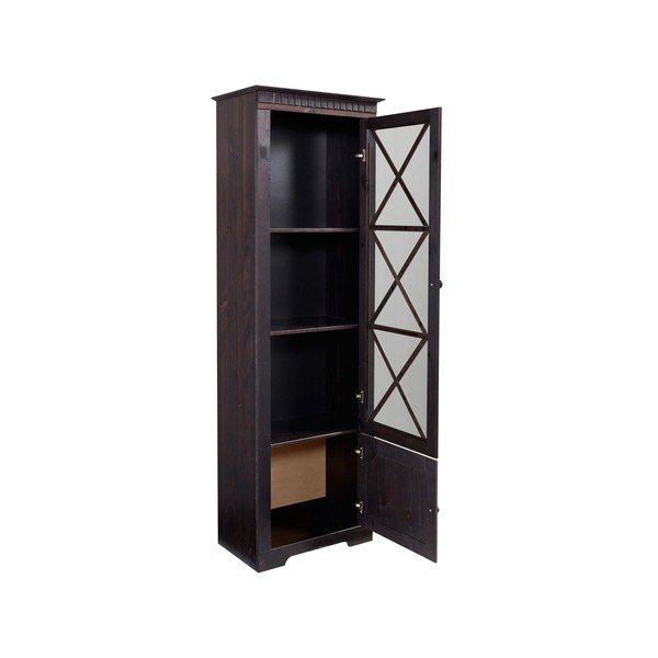 Temno rjava vitrina iz masivnega bora 180x35 cm Lisa – Støraa-image-2