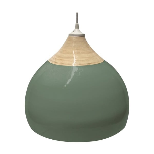 Stropna svetilka iz zelenega bambusa Leitmotiv, ⌀ 33 cm