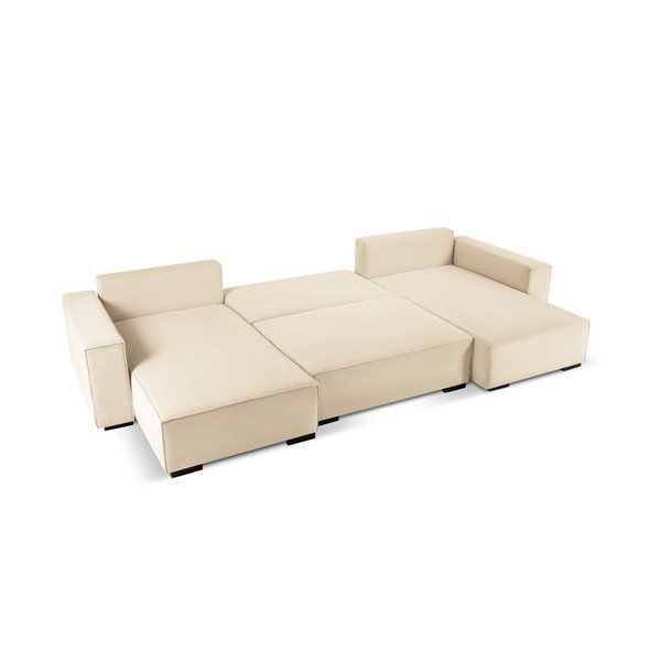 Bež raztegljiva sedežna garnitura v U obliki Mazzini Sofas Azalea-image-3