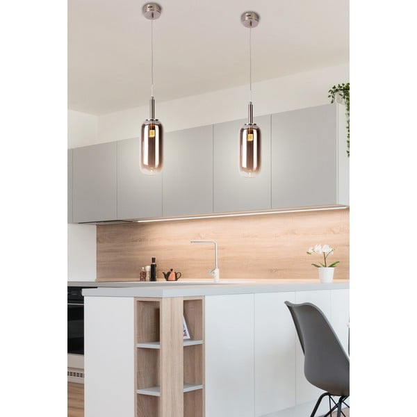 Antracitno siva LED viseča svetilka s steklenim senčilom ø 13 cm Fiuggi – Candellux Lighting-image-3