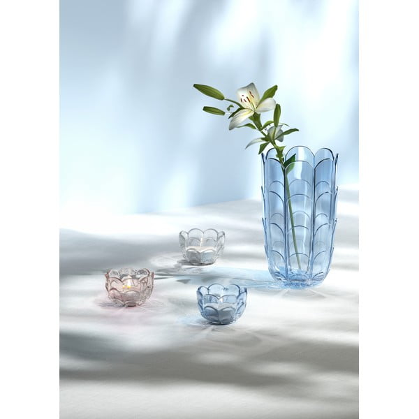 Svetlo modra steklena ročno izdelana vaza (višina 19 cm) Lily – Holmegaard-image-1