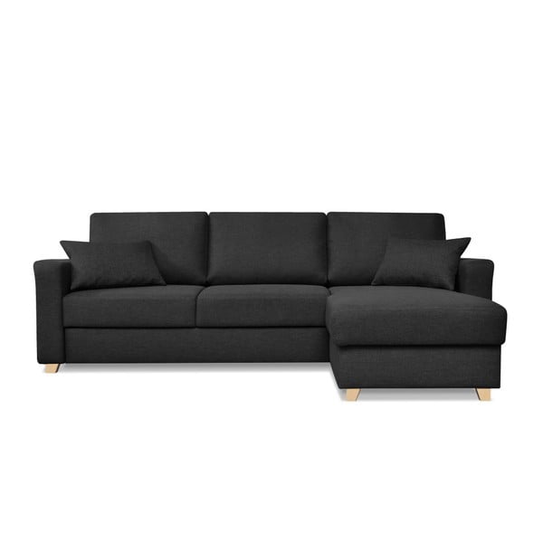 Črna raztegljiva sedežna garnitura Cosmopolitan design Nice