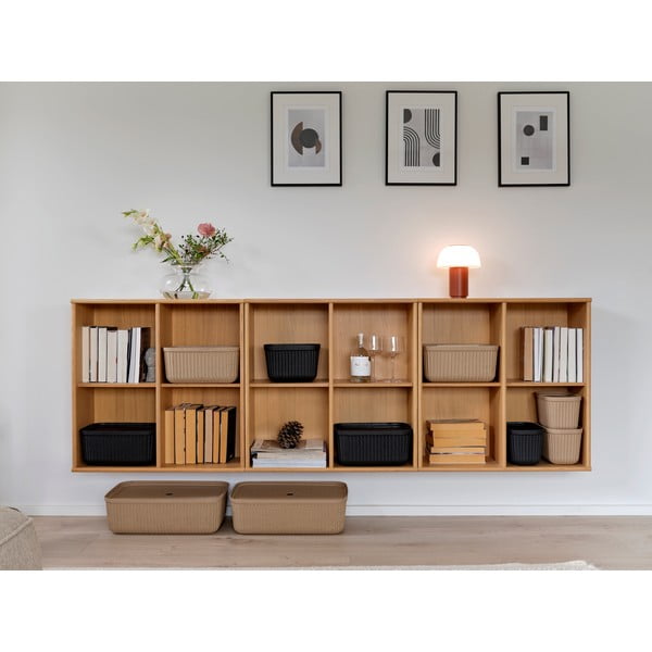 Svetlo rjave škatle za shranjevanje v kompletu 2 ks s pokrovom 23x16x20,5 cm Pulp – Zone-image-1