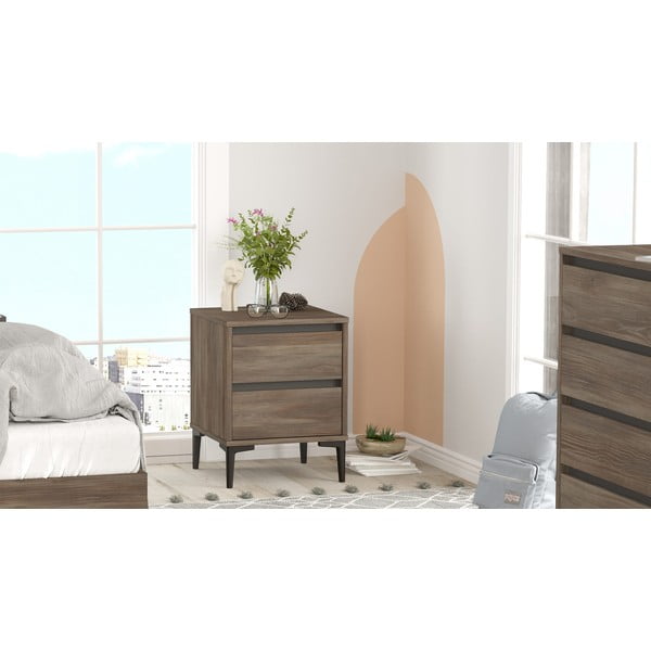 Rjava nočna omarica Elegance – Kalune Design-image-2