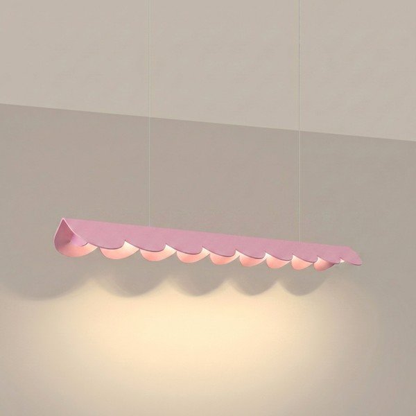 Rožnata aluminijasta LED viseča svetilka BISCUIT – Thoro-image-1