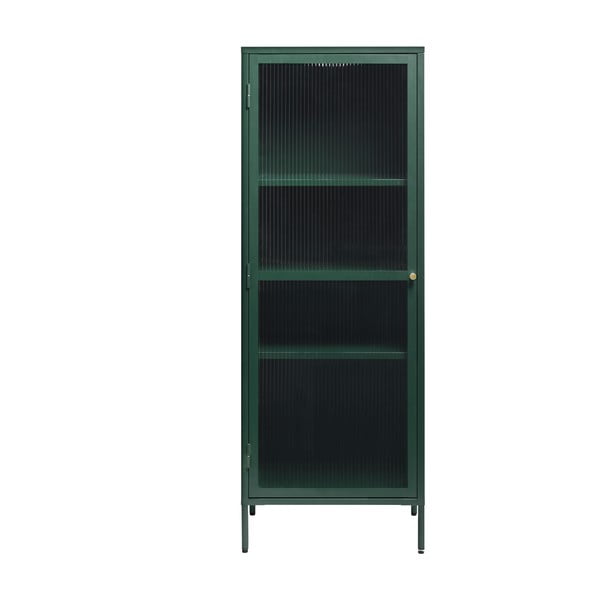 Zelena kovinska vitrina Unique Furniture Bronco, višina 160 cm