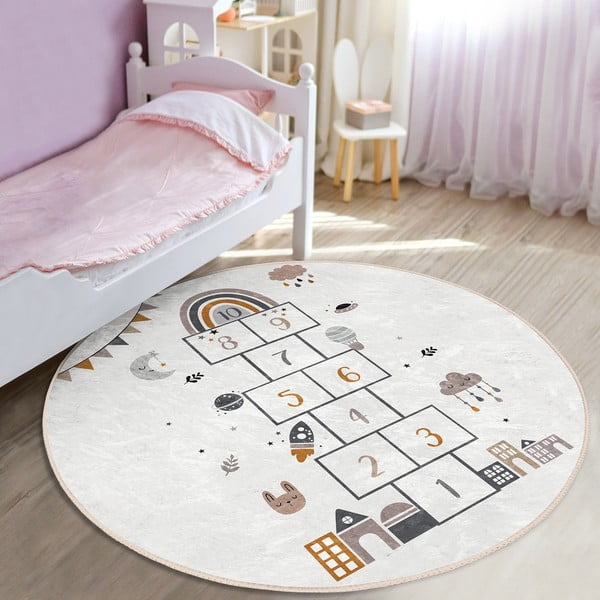 Kremno bela otroška preproga ø 80 cm Comfort – Mila Home-image-4