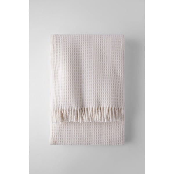Krem odeja Euromant Waffle, 140 x 160 cm