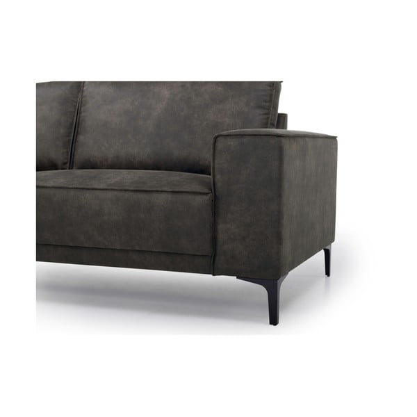 Antracitno siva kotna sedežna garnitura iz imitacije usnja (levi kot) Copenhagen – Scandic-image-1