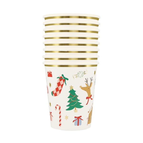 Papirnati kozarčki za enkratno uporabo v kompletu  8 ks Jolly Christmas – Meri Meri-image-2
