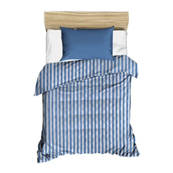 Modro-belo črtasto prešito posteljno pregrinjalo Stripes, 160 x 230 cm