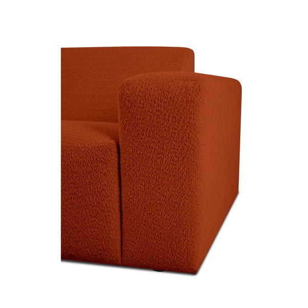 Opečnato oranžen modul za sedežno garnituro iz tkanine bouclé (desni kot) Roxy – Scandic-image-3