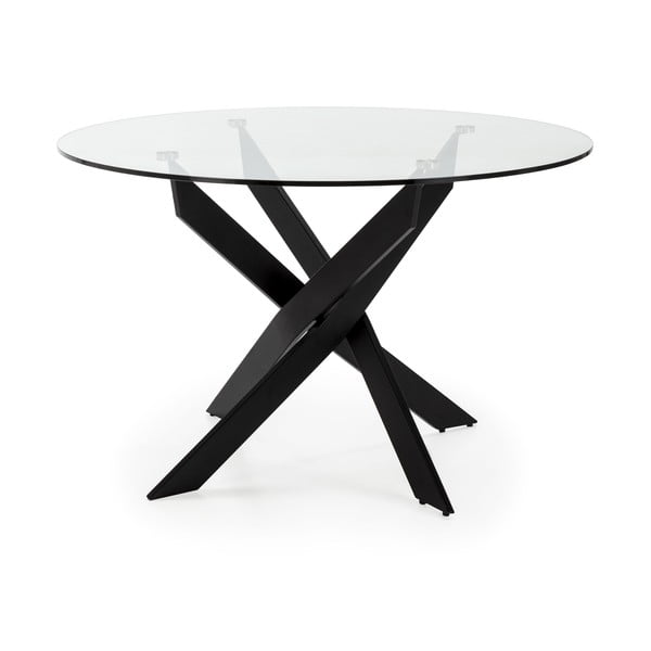 Okrogla jedilna miza s stekleno mizno ploščo 120x120 cm Ruth – Marckeric-image-3