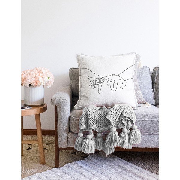 Prevleka za vzglavnik iz mešanice bombaža Minimalist Cushion Covers Pinky, 55 x 55 cm-image-2