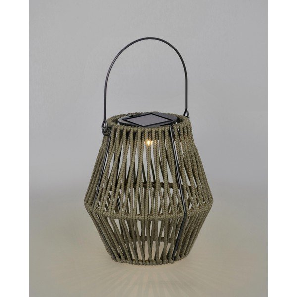 Kaki zelena LED lanterna s solarnim panelom (višina 17 cm) Juny – Yes Everyday-image-1