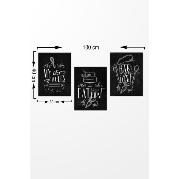 Dekorativni znak 3 ks 30x40 cm – Wallity-image-1