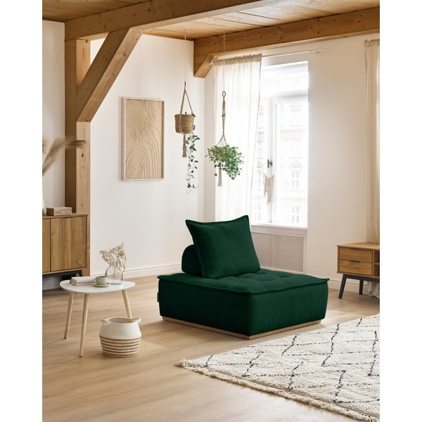 Temno zelen fotelj iz šenilje Elisa – Bobochic Paris-image-1