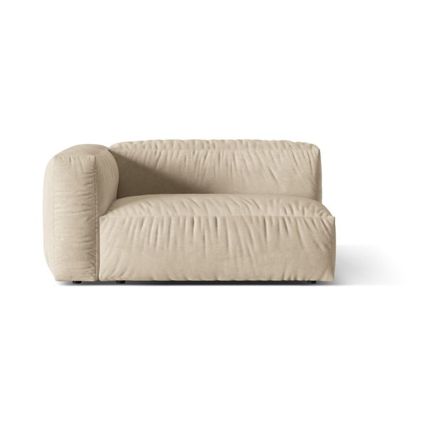 Bež žameten modul za sedežno garnituro (levi kot) Martina – Micadoni 