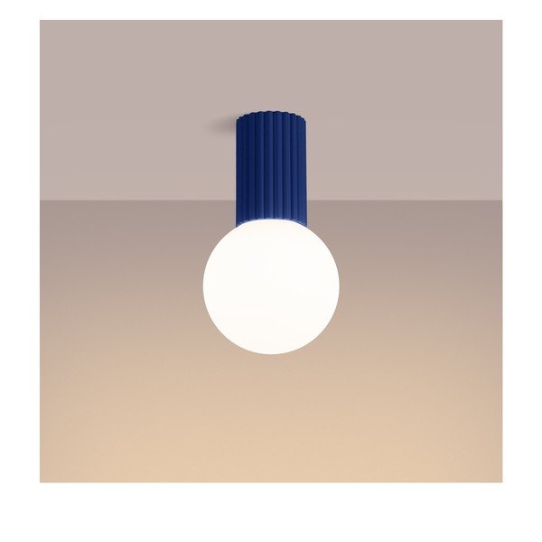 Modra stropna svetilka s steklenim senčilom ø 12 cm Orbital – Sollux-image-2