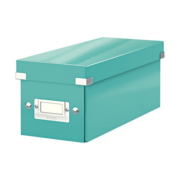 Zelena/turkizna kartonasta škatla za shranjevanje s pokrovom 14x35x14 cm Click&Store – Leitz