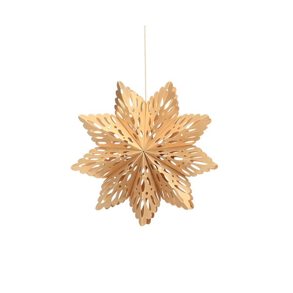 Zlat papirnat božični okrasek v obliki Snowflakes Onlz Natural, dolžina 22,5 cm