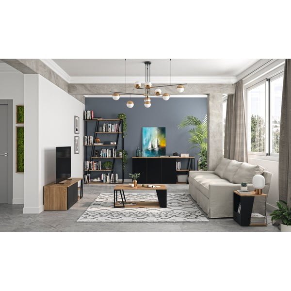 Klubska mizica s ploščo v dekorju oreha 40x40 cm Albi - TemaHome-image-1