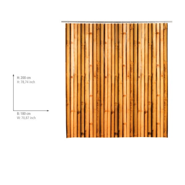 Oranžna zavesa za tuš Wenko Babusa-image-1