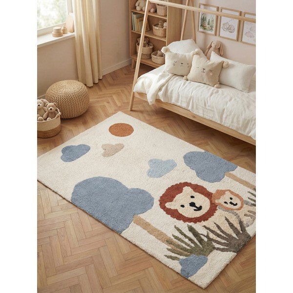 Kremno bela pralna/ročno tkana bombažna otroška preproga 140x200 cm Snuggle Lionel – Hanse Home-image-1