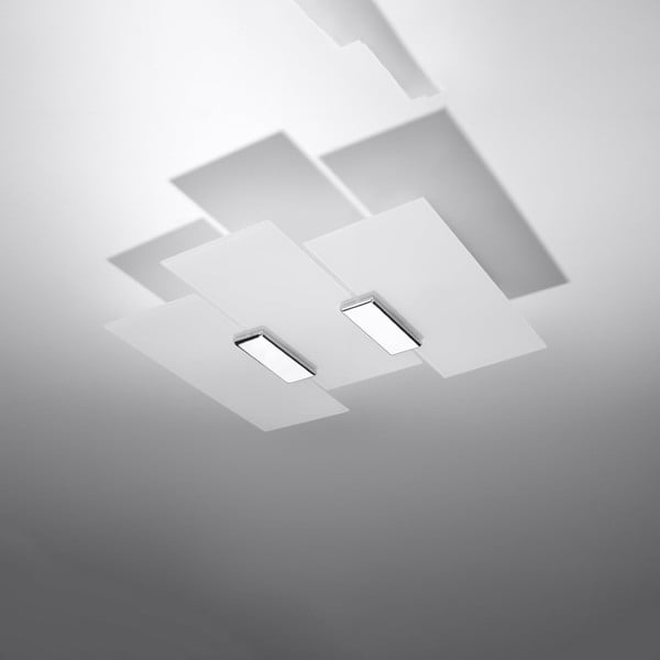 Bela stropna svetilka s steklenim senčnikom 42x40 cm Veronica – Nice Lamps