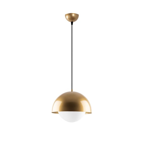 Viseča svetilka v zlati barvi s steklenim senčilom ø 20 cm Camgoz – Opviq lights