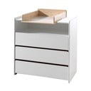 Bela nizka otroška komoda iz masivnega bora s previjalnim pultom 90x106 cm KIDDY – Vipack